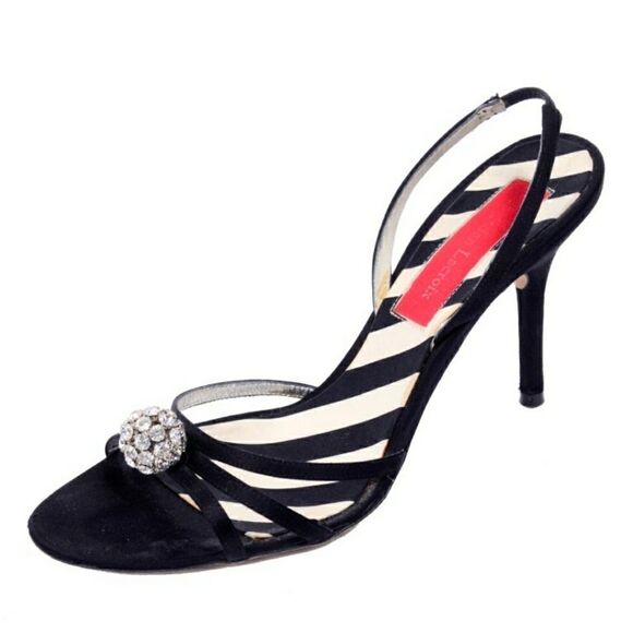 SOLD!!! CHRISTIAN LACROIX Satin Bling Sandals -Size 10 1/2 - Picture 1 of 6